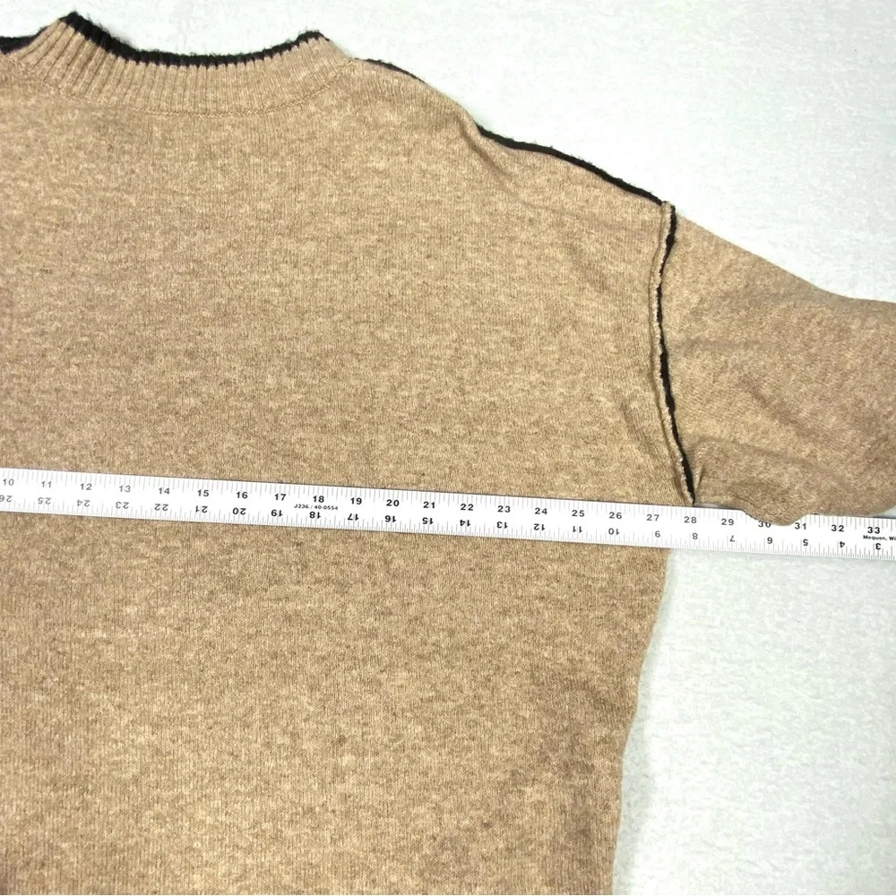Penelope Rose Midi Knit Sweater Dress Women's 2X Tan & Black Trim Crew Neck NWT - Picture 11 of 13